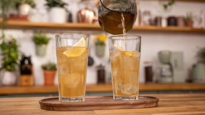 Acacia Wood Coffee Serving Plate With Walnut Accent VC10002 - FosaHome