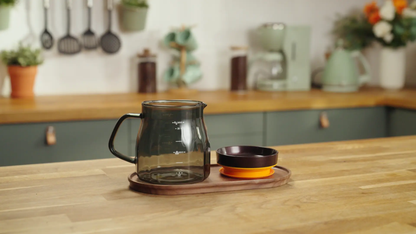 Acacia Wood Coffee Serving Plate With Walnut Accent VC10002 - FosaHome